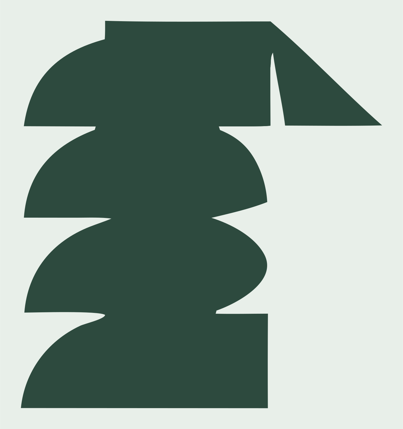 Heavy Owl Silhouette Crest #e8efe9/#2d4a3e