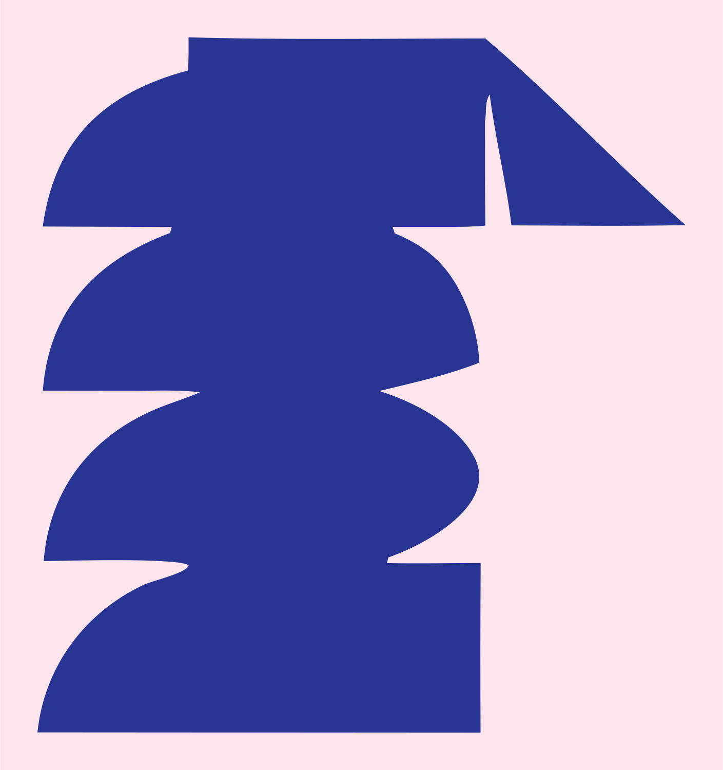 Heavy Owl Silhouette Crest #fce4ec/#283593