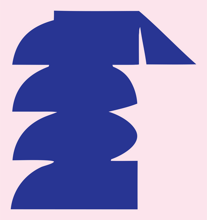 Heavy Owl Silhouette Crest #fce4ec/#283593