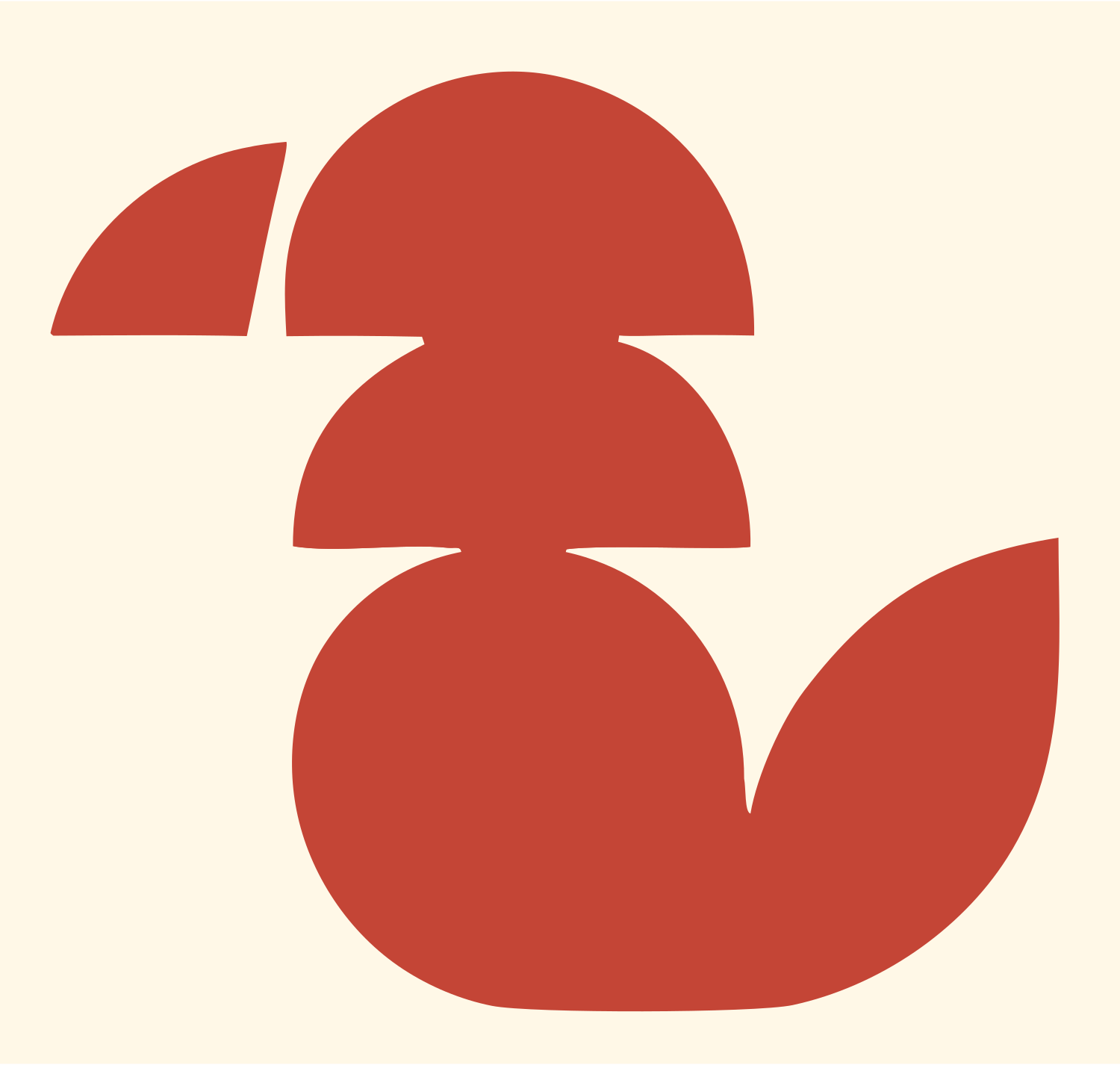 Heavy Owl Stacked Badge #fff8e7/#c44536