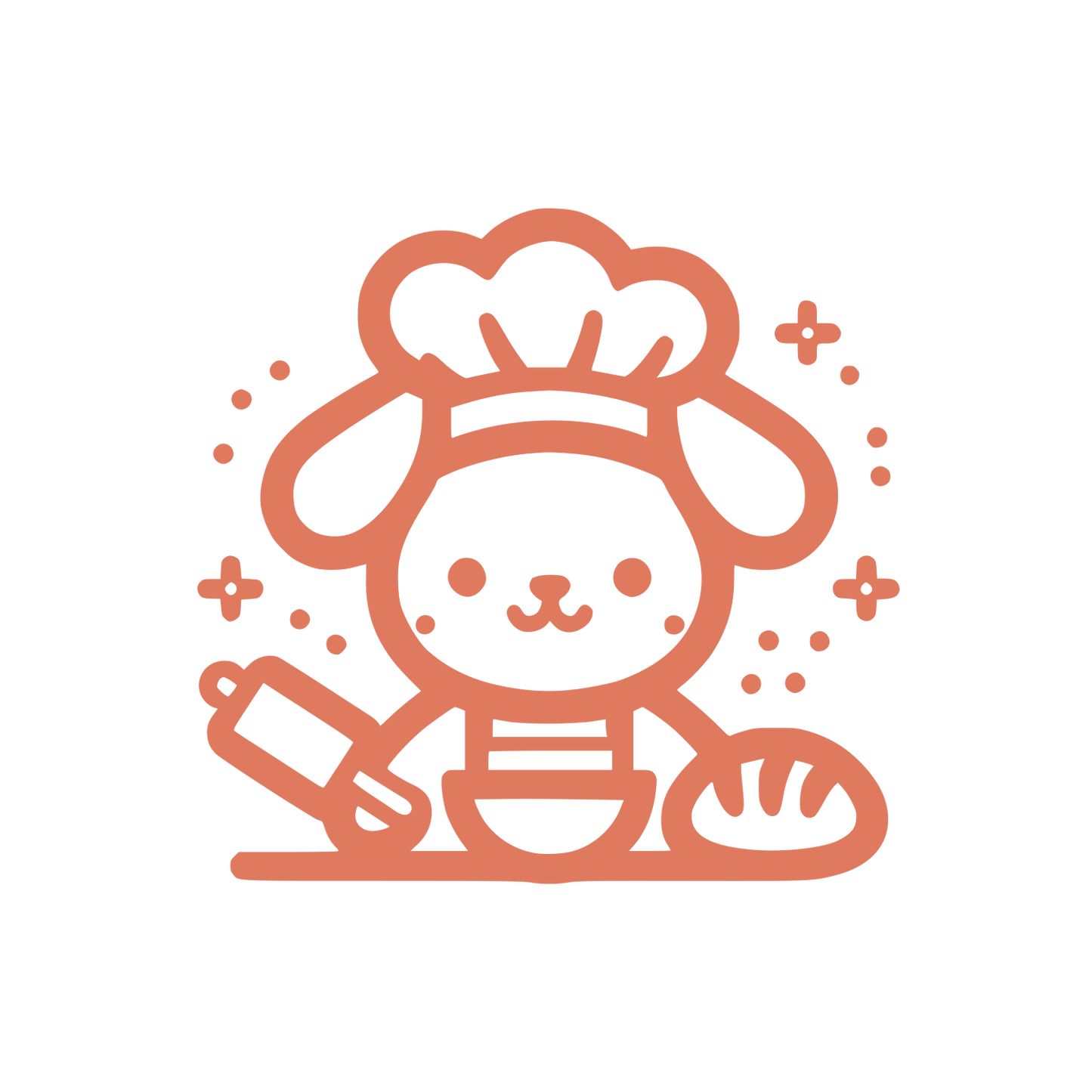 Rabbit Chef Hat Logo #E07A5F