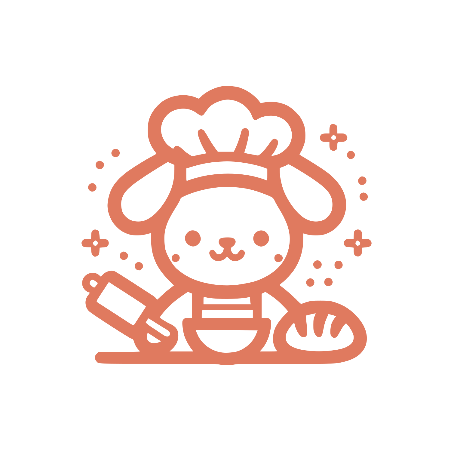 Rabbit Chef Hat Logo #E07A5F