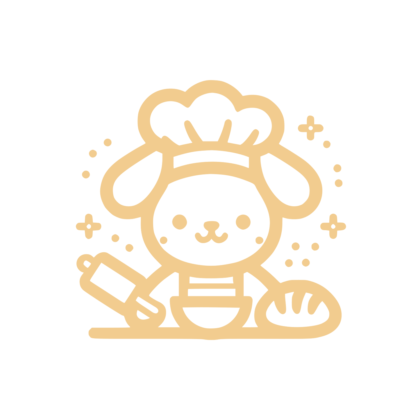 Rabbit Chef Hat Logo #F2CC8F