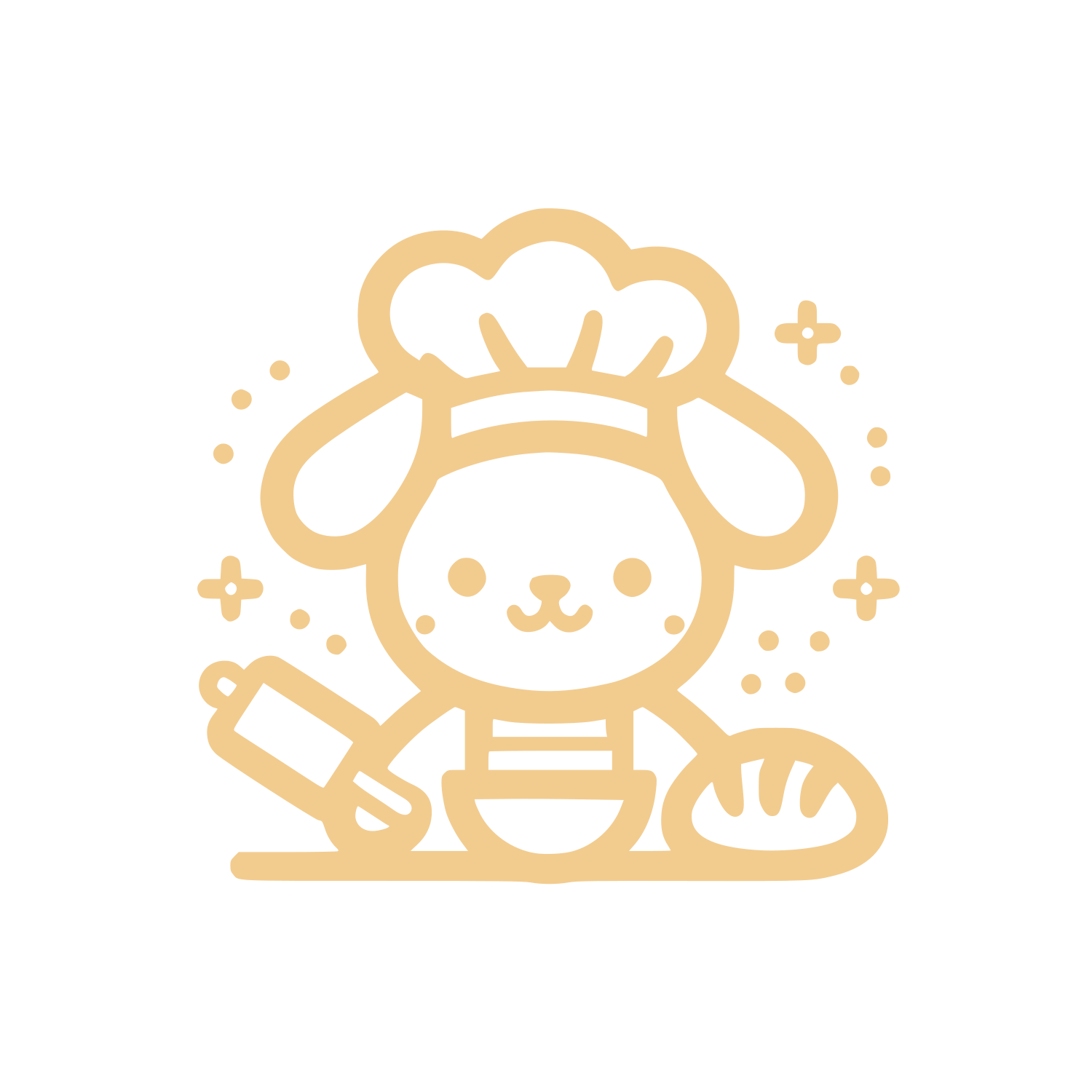 Rabbit Chef Hat Logo #F2CC8F