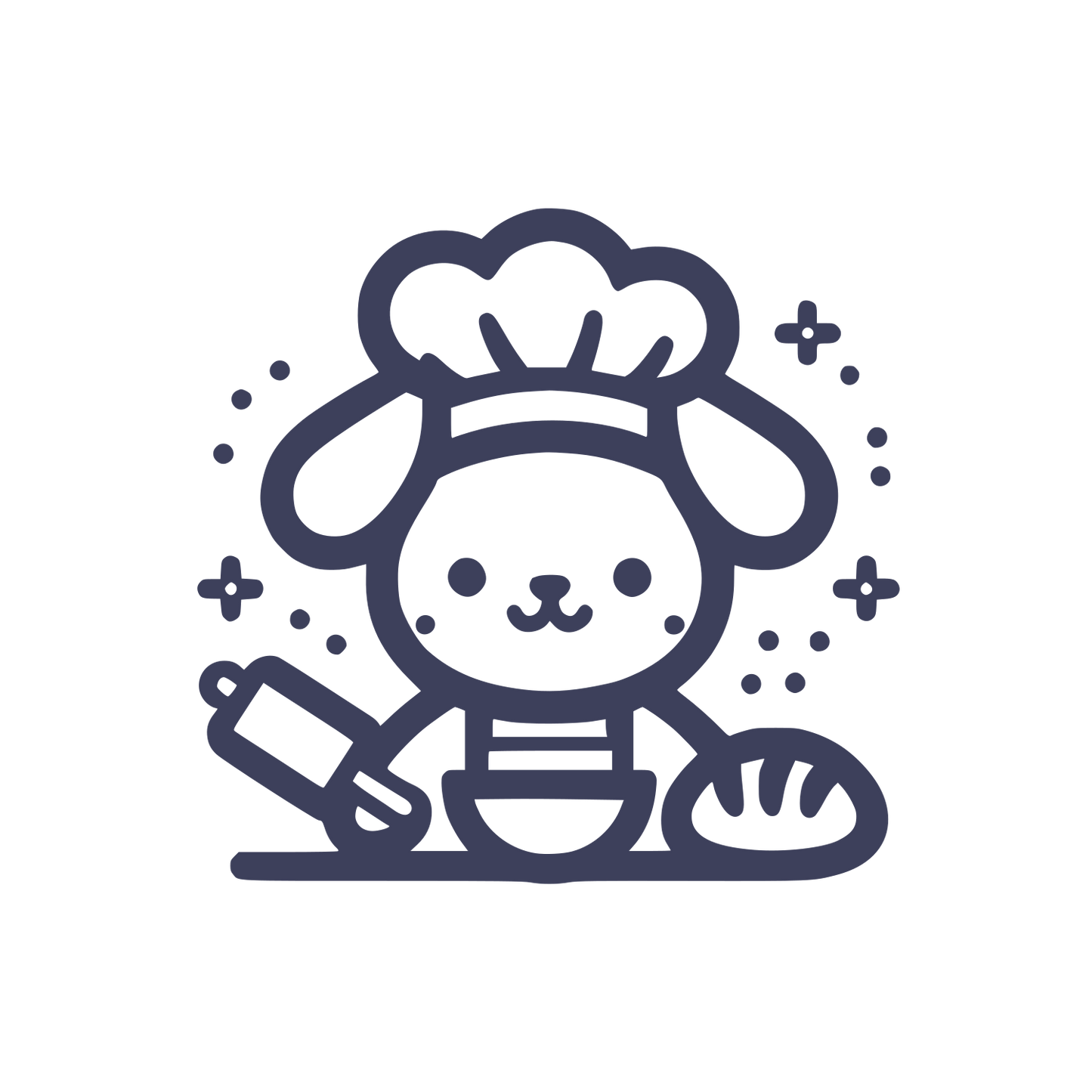 Rabbit Chef Hat Logo #3D405B
