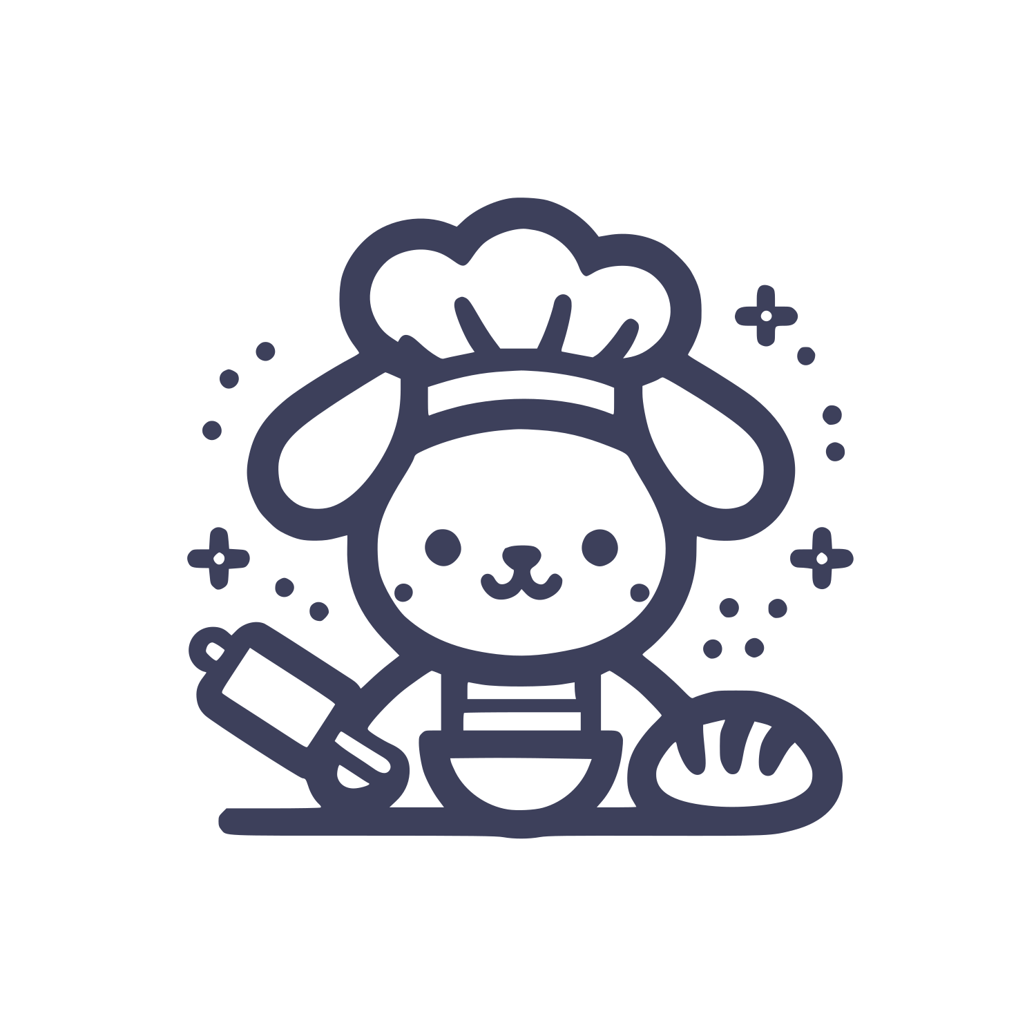 Rabbit Chef Hat Logo #3D405B