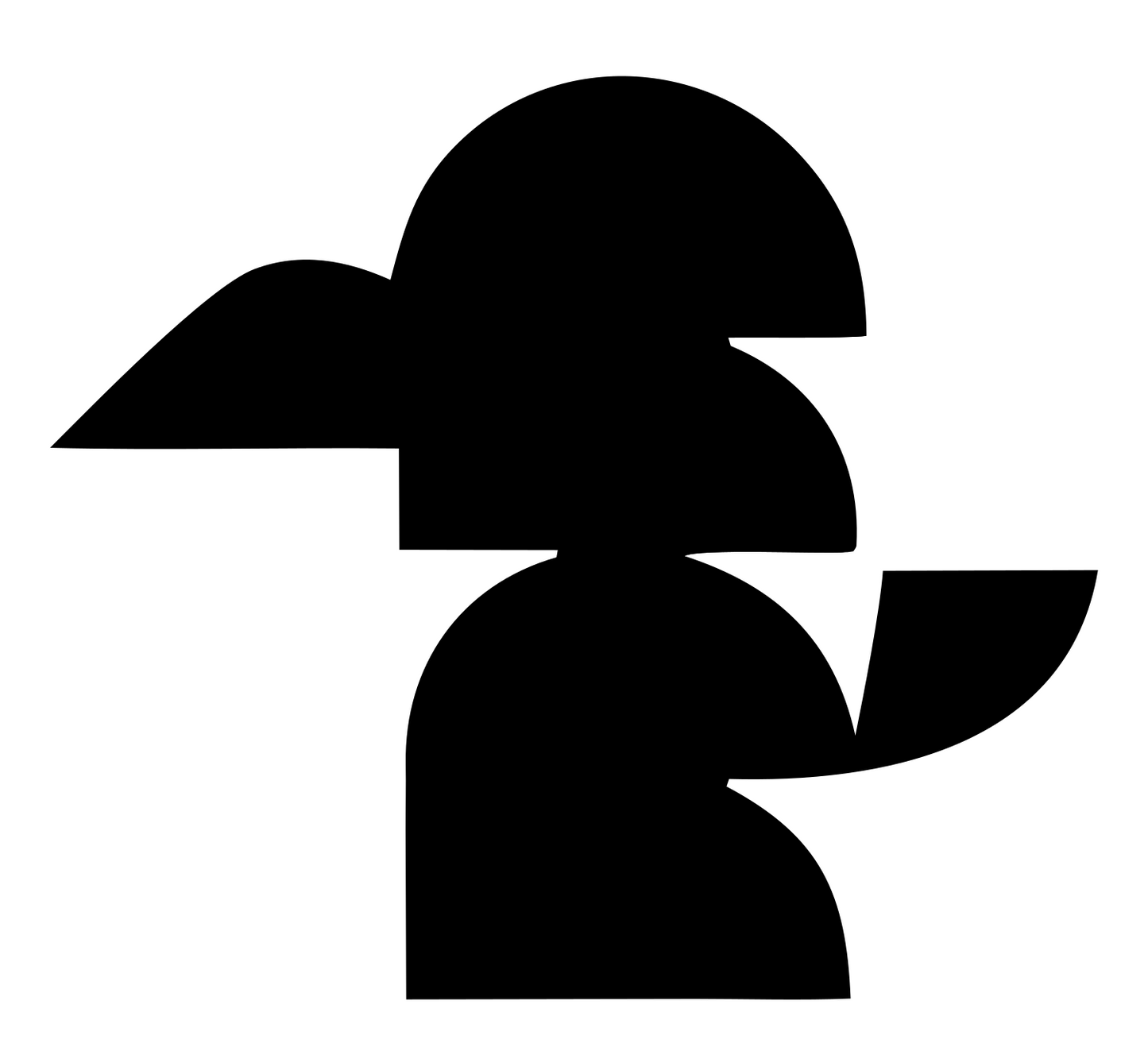 Blocky Kookaburra Sitting Mark #ffffff/#000000