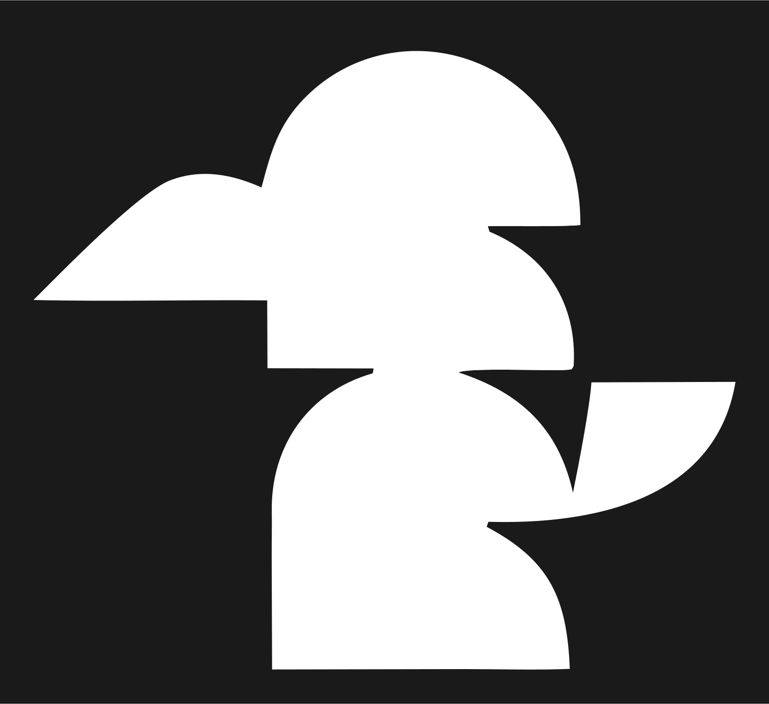 Blocky Kookaburra Sitting Mark #1a1a1a/#ffffff