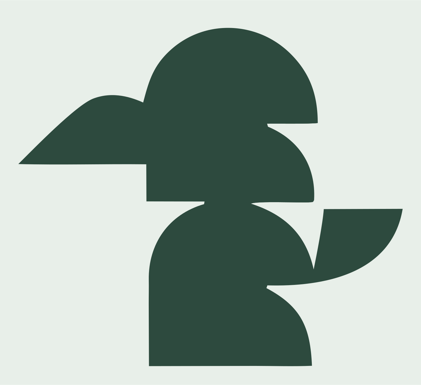 Blocky Kookaburra Sitting Mark #e8efe9/#2d4a3e