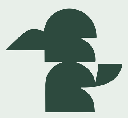 Blocky Kookaburra Sitting Mark #e8efe9/#2d4a3e