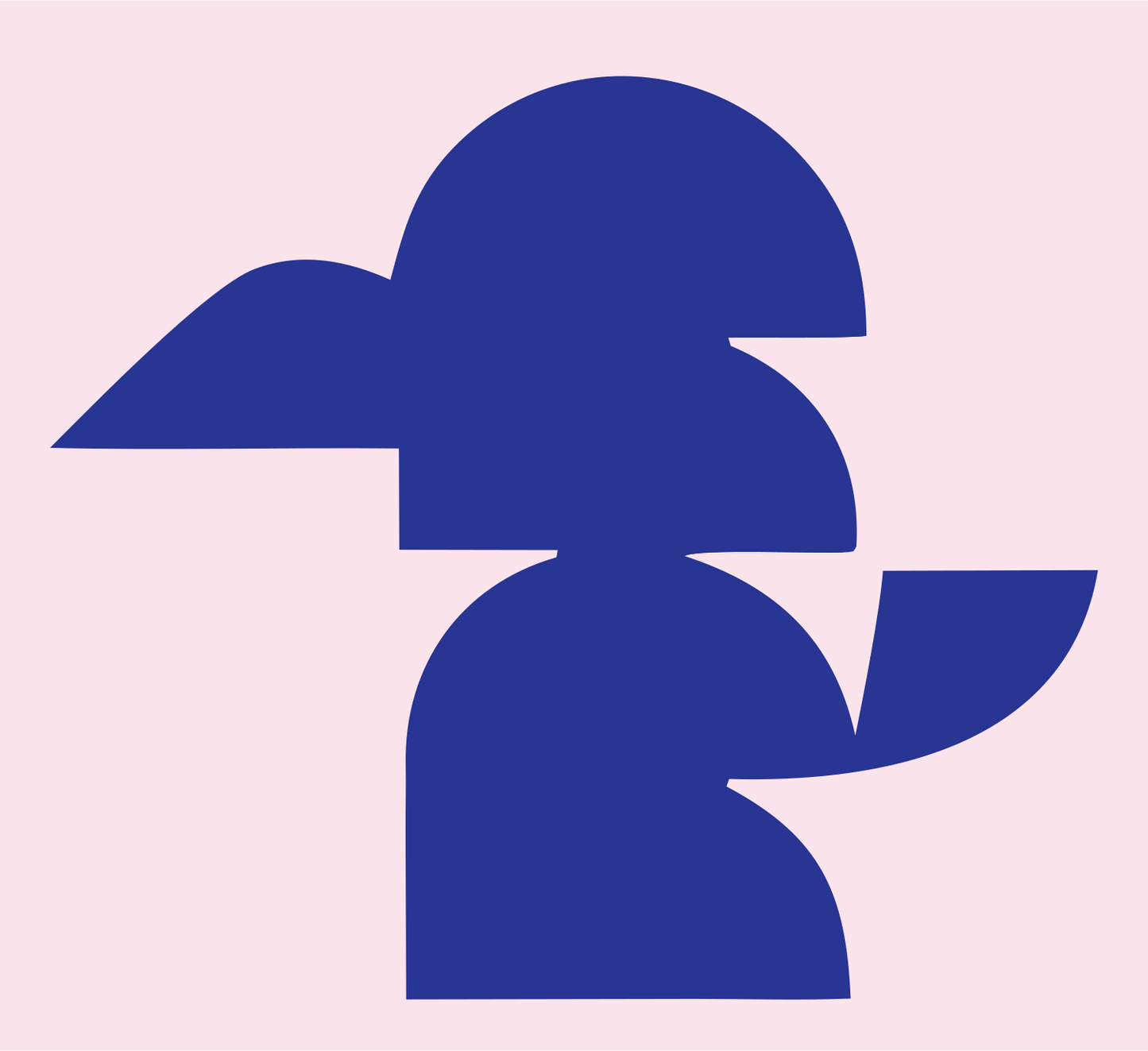 Blocky Kookaburra Sitting Mark #fce4ec/#283593