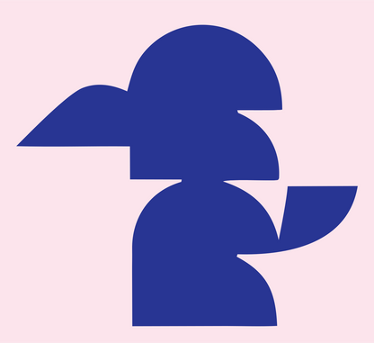 Blocky Kookaburra Sitting Mark #fce4ec/#283593
