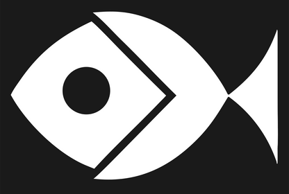 Bold Geometric Fish Mark #1a1a1a/#ffffff