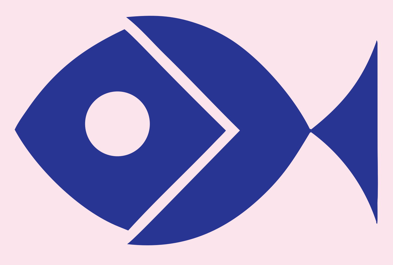 Bold Geometric Fish Mark #fce4ec/#283593