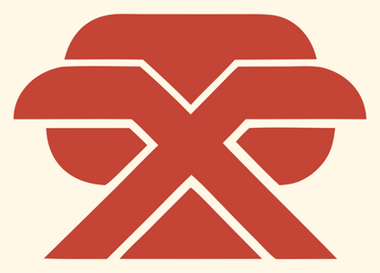Bold X Cross Sushi Mark #fff8e7/#c44536