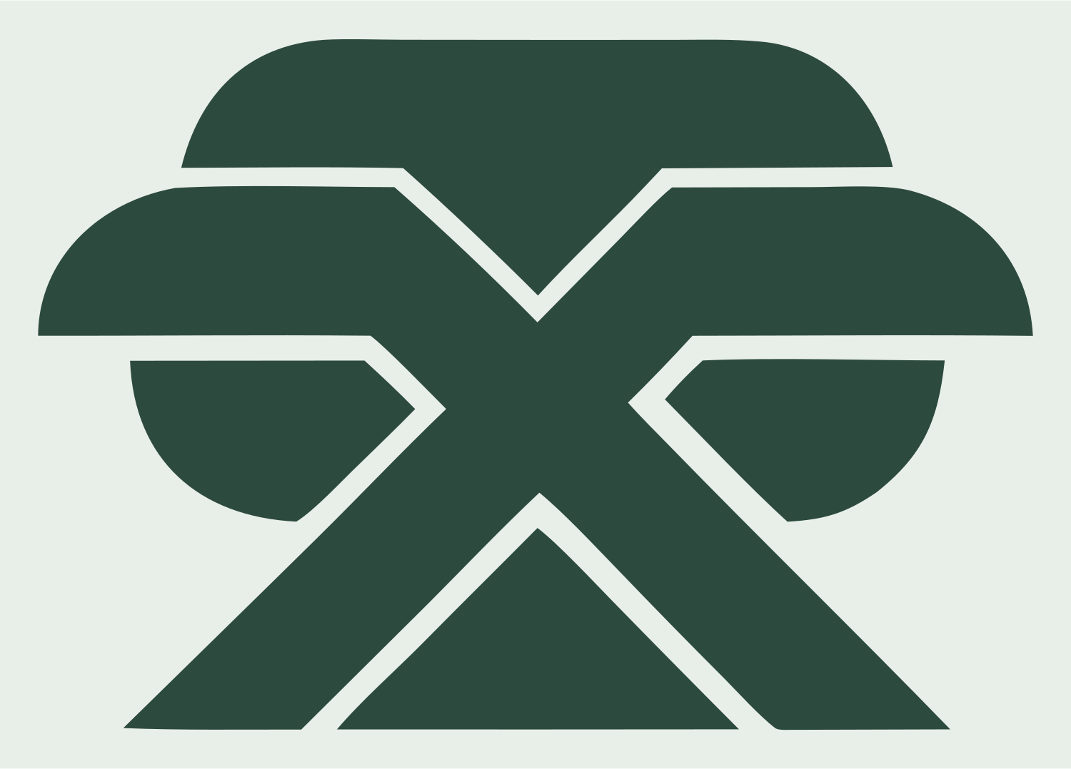 Bold X Cross Sushi Mark #e8efe9/#2d4a3e