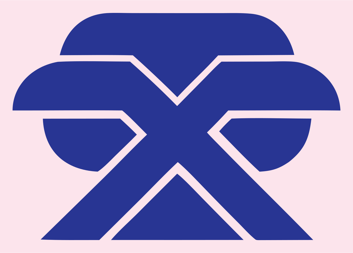 Bold X Cross Sushi Mark #fce4ec/#283593