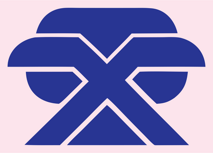 Bold X Cross Sushi Mark #fce4ec/#283593