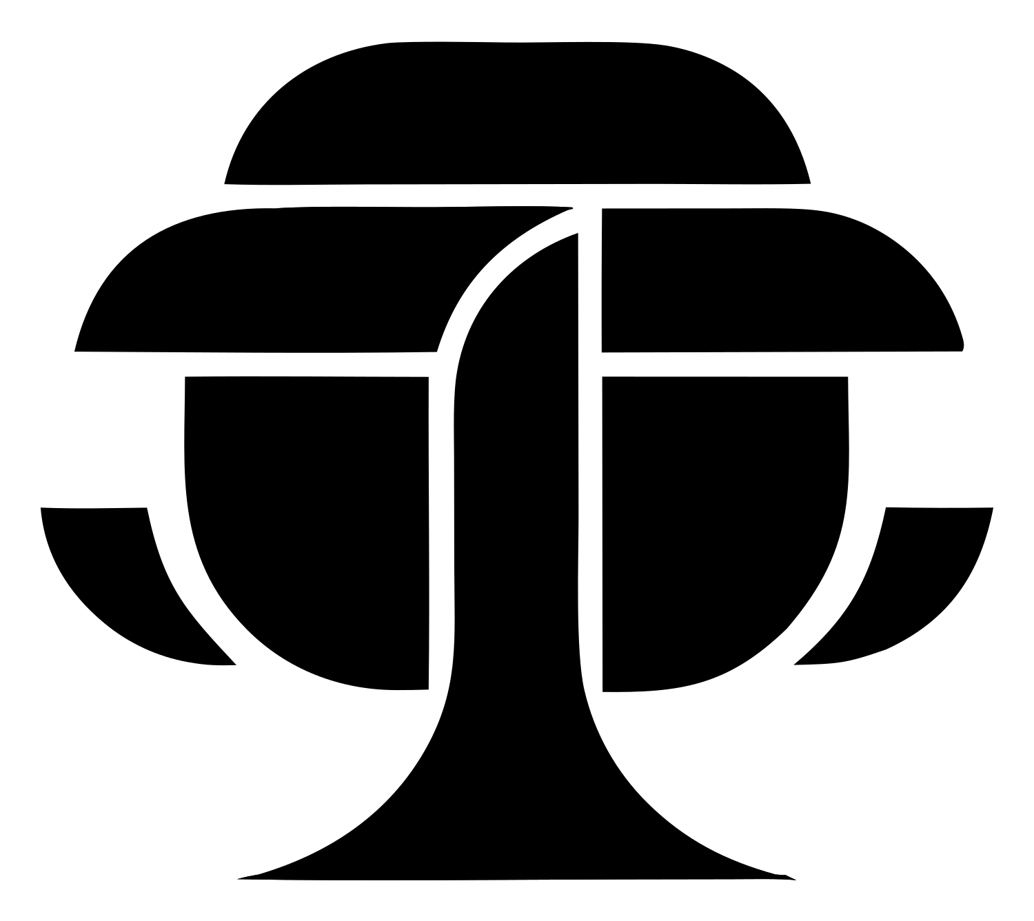 Bold Canopy Tree Emblem #ffffff/#000000