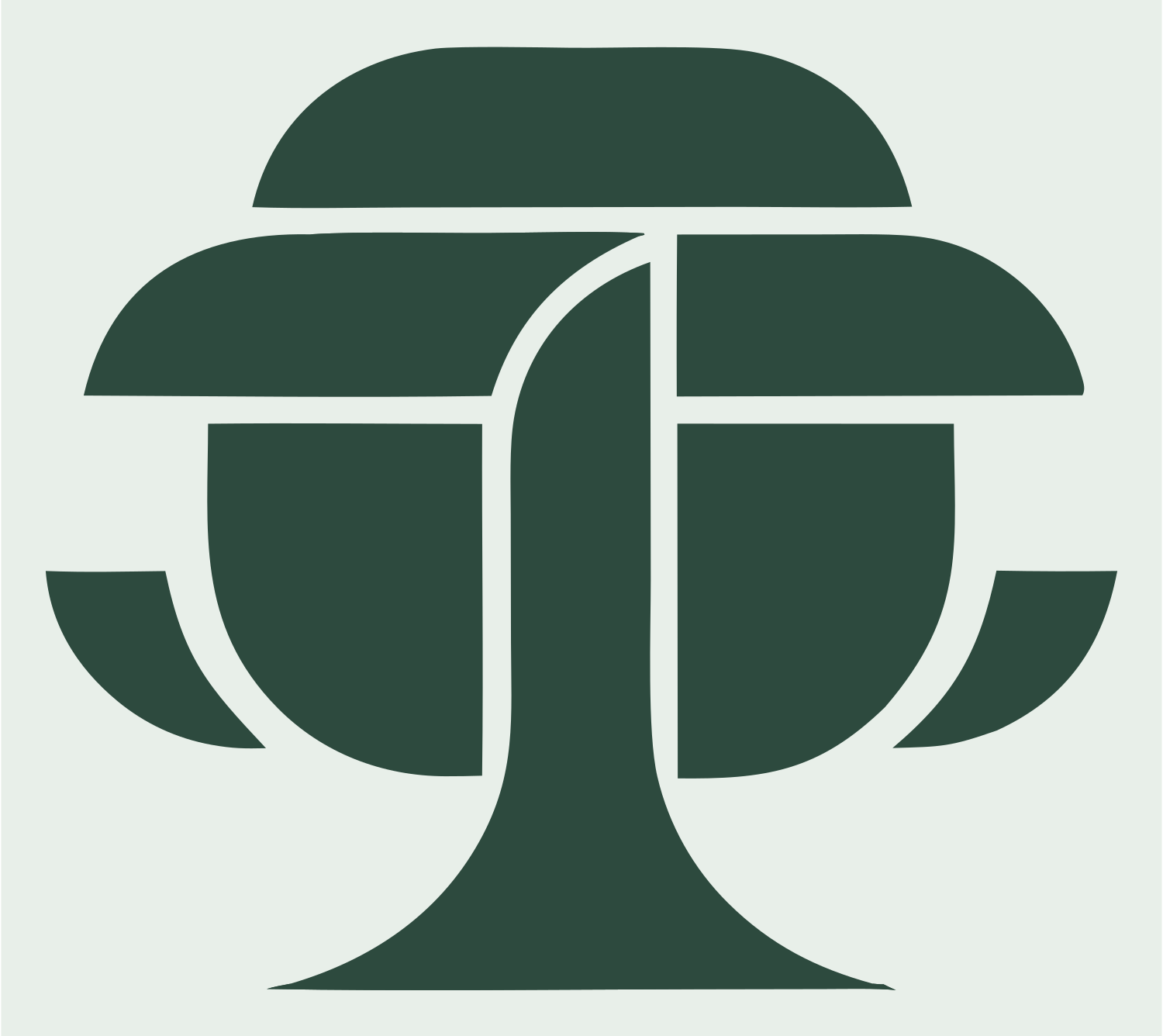Bold Canopy Tree Emblem #e8efe9/#2d4a3e