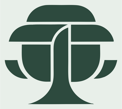 Bold Canopy Tree Emblem #e8efe9/#2d4a3e