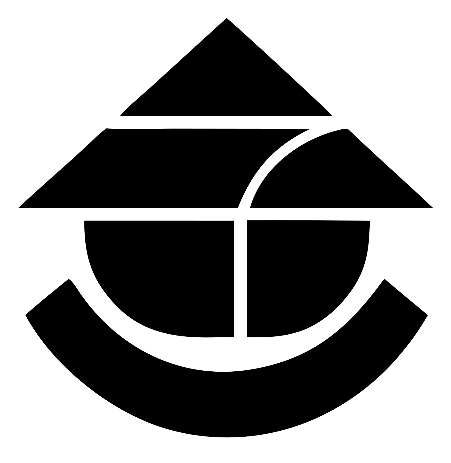 Geometric Conical Hat Sushi Badge #ffffff/#000000