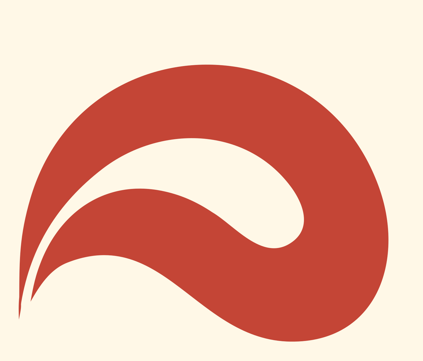 Curl Wave Sushi Mark #fff8e7/#c44536