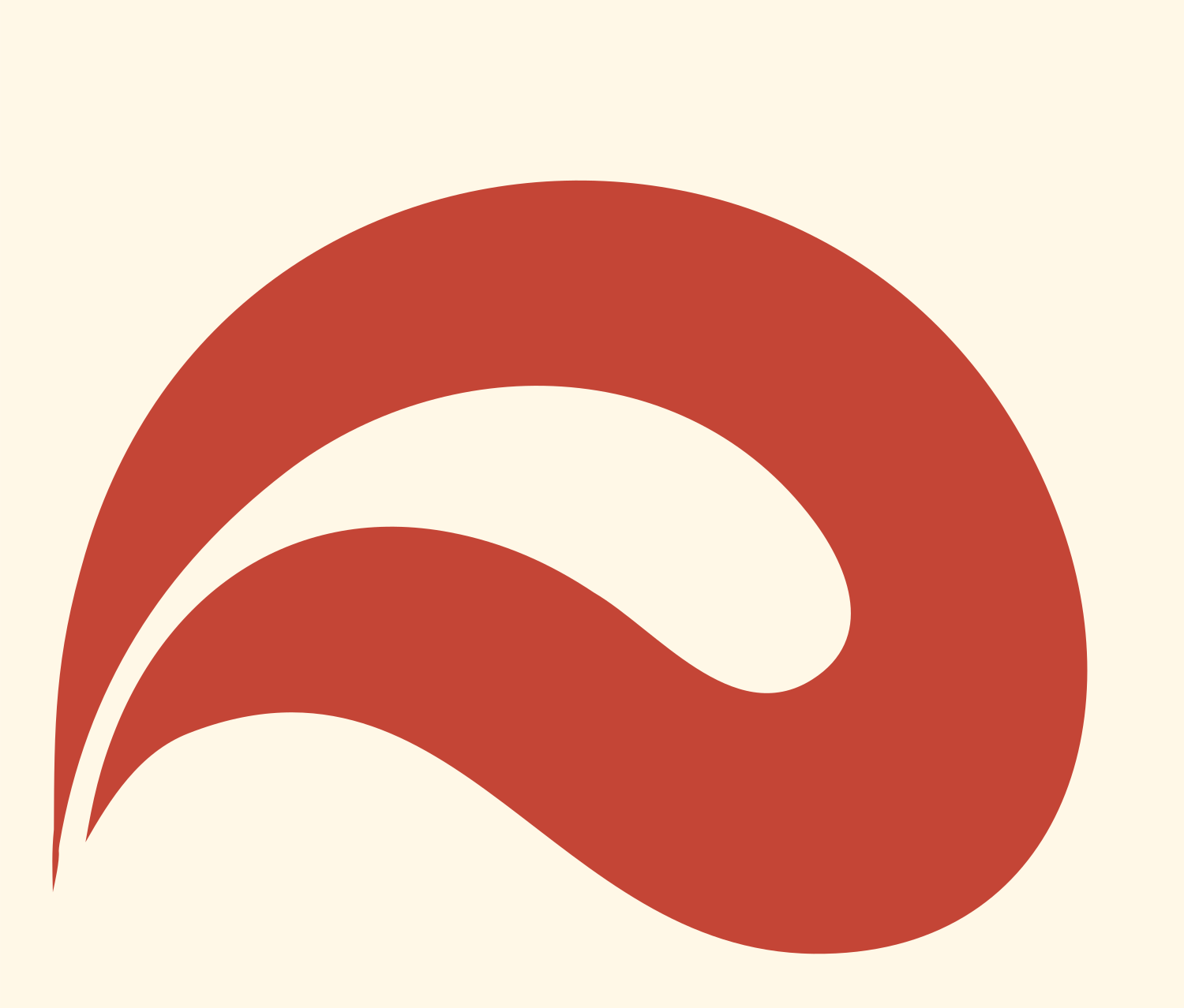 Curl Wave Sushi Mark #fff8e7/#c44536
