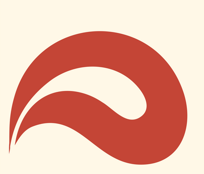 Curl Wave Sushi Mark #fff8e7/#c44536