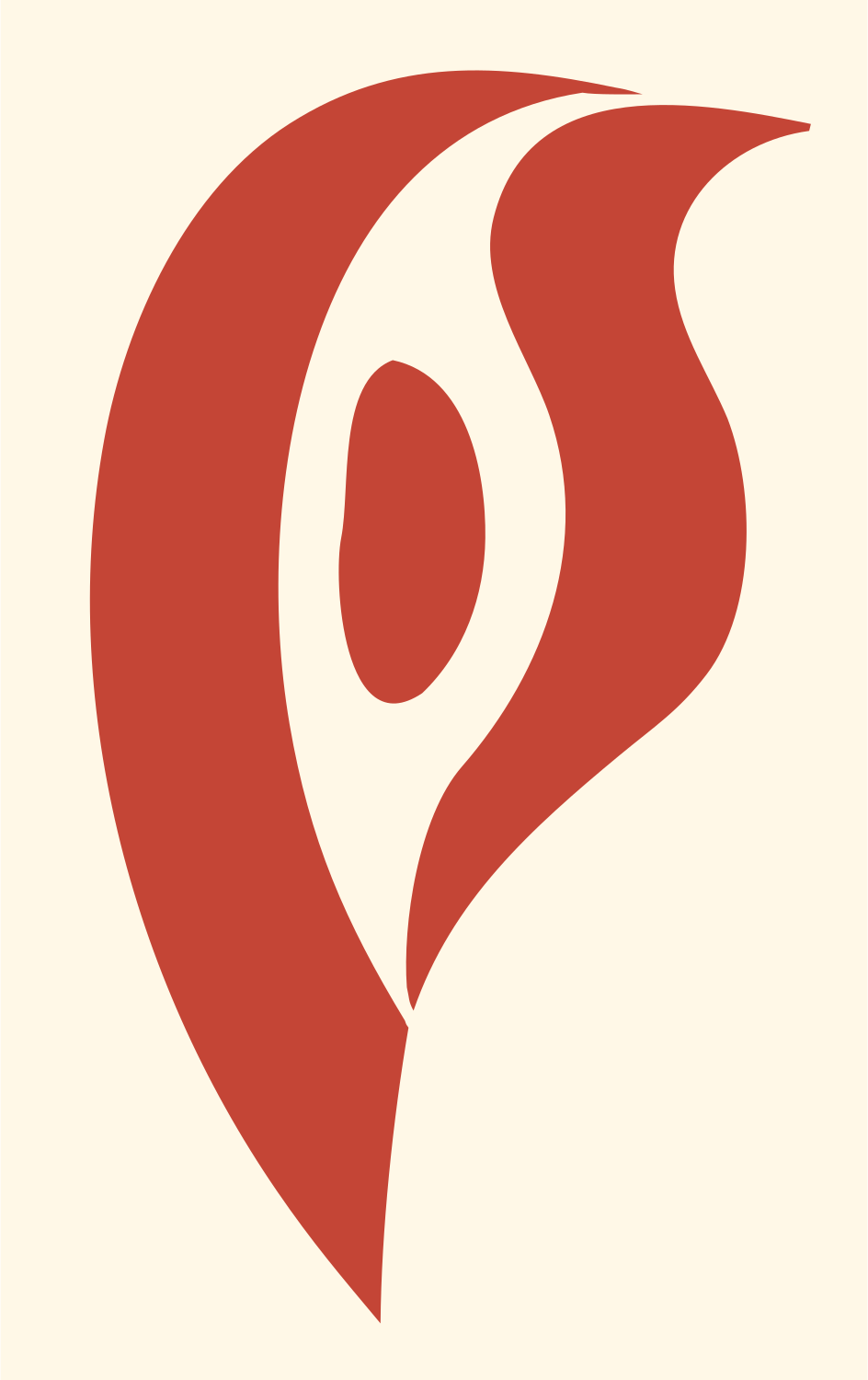 Feather Flame Sushi Mark #fff8e7/#c44536