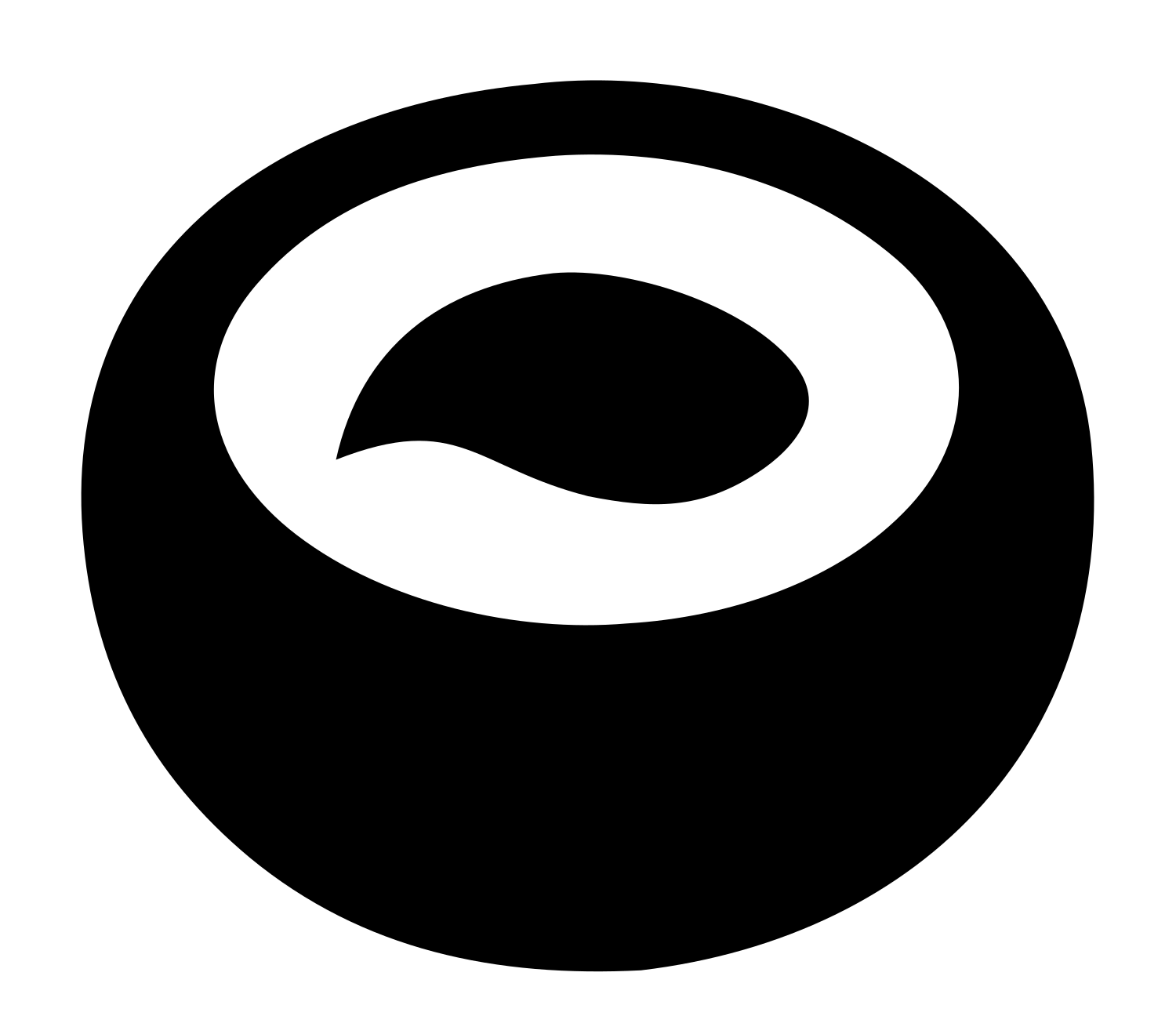 Bold Donut Ring Sushi Icon #ffffff/#000000