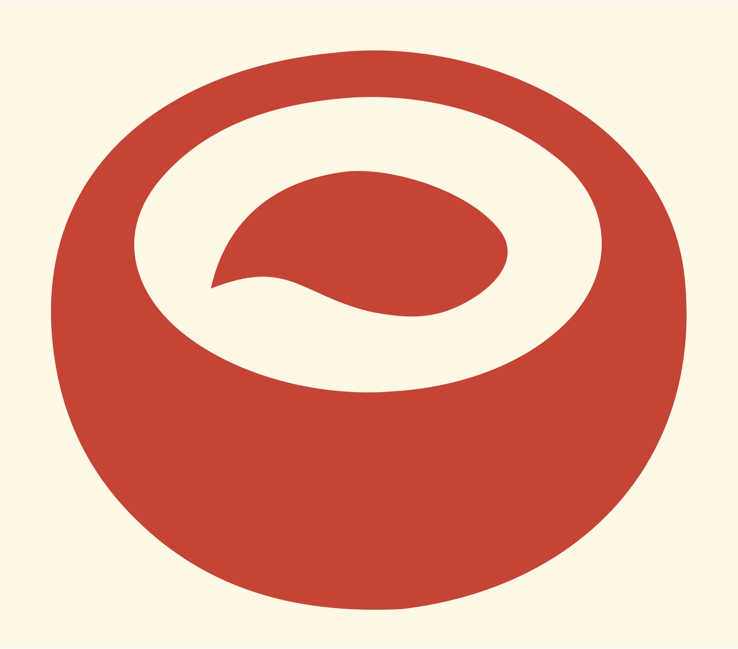 Bold Donut Ring Sushi Icon #fff8e7/#c44536
