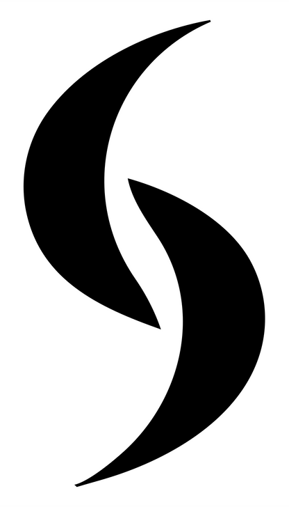 Negative Space Flame Sushi Mark #ffffff/#000000