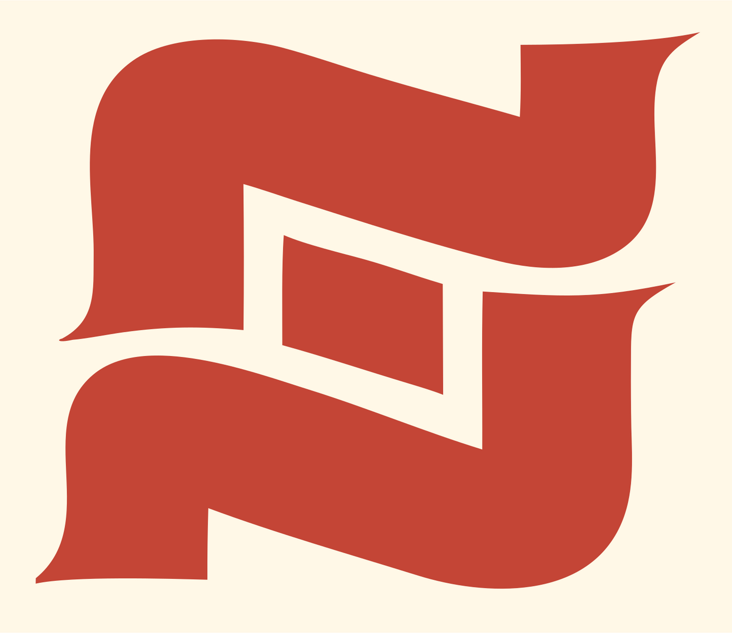 Ribbon Scroll Sushi Mark #fff8e7/#c44536