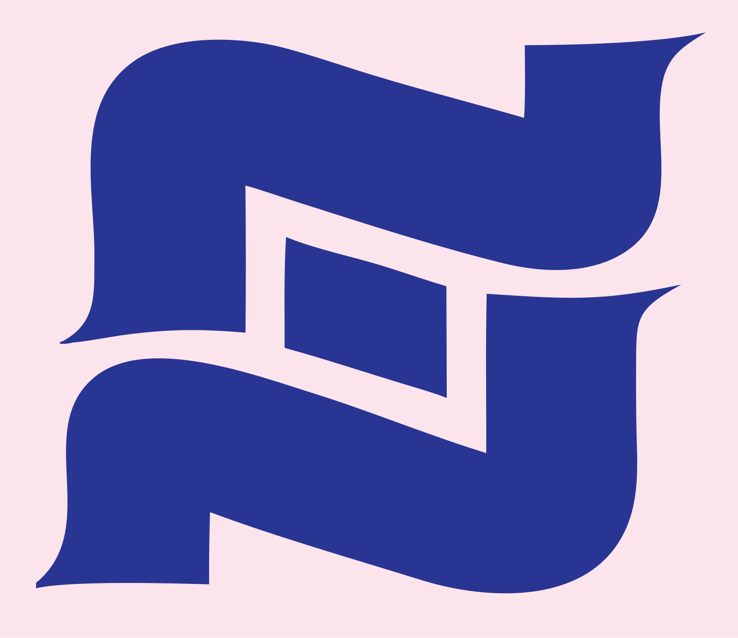 Ribbon Scroll Sushi Mark #fce4ec/#283593