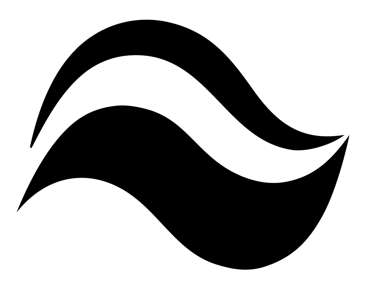 Bold Dual Wave Logo #ffffff/#000000
