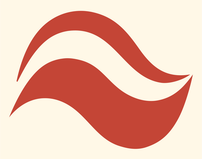 Bold Dual Wave Logo #fff8e7/#c44536