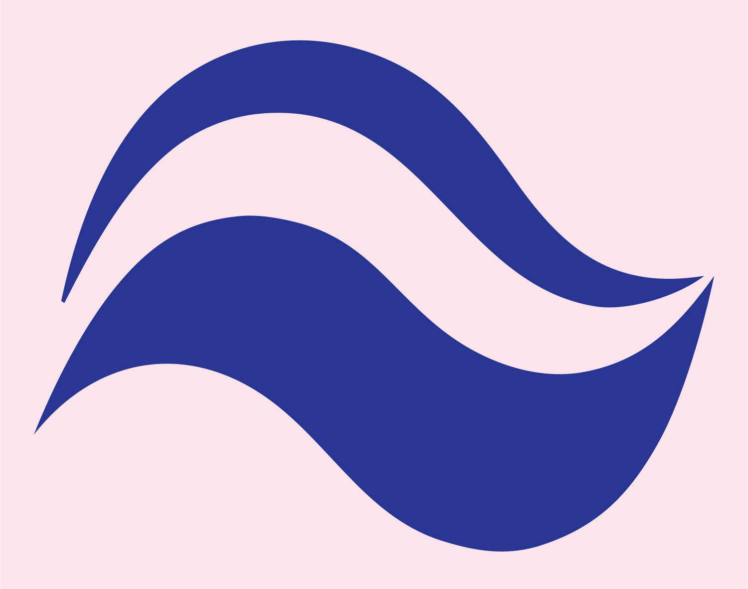Bold Dual Wave Logo #fce4ec/#283593
