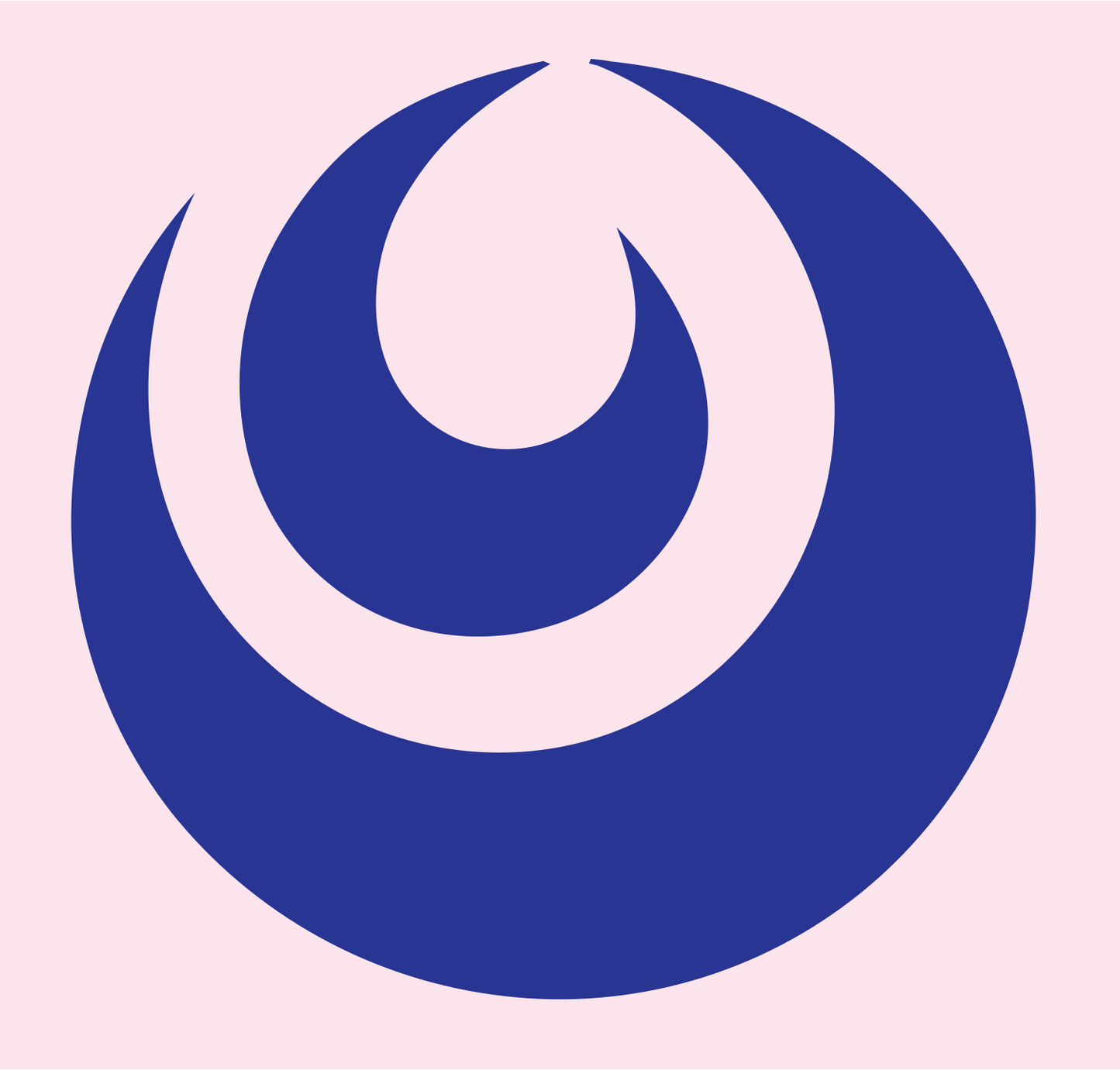 Crescent Moon Circle Emblem #fce4ec/#283593