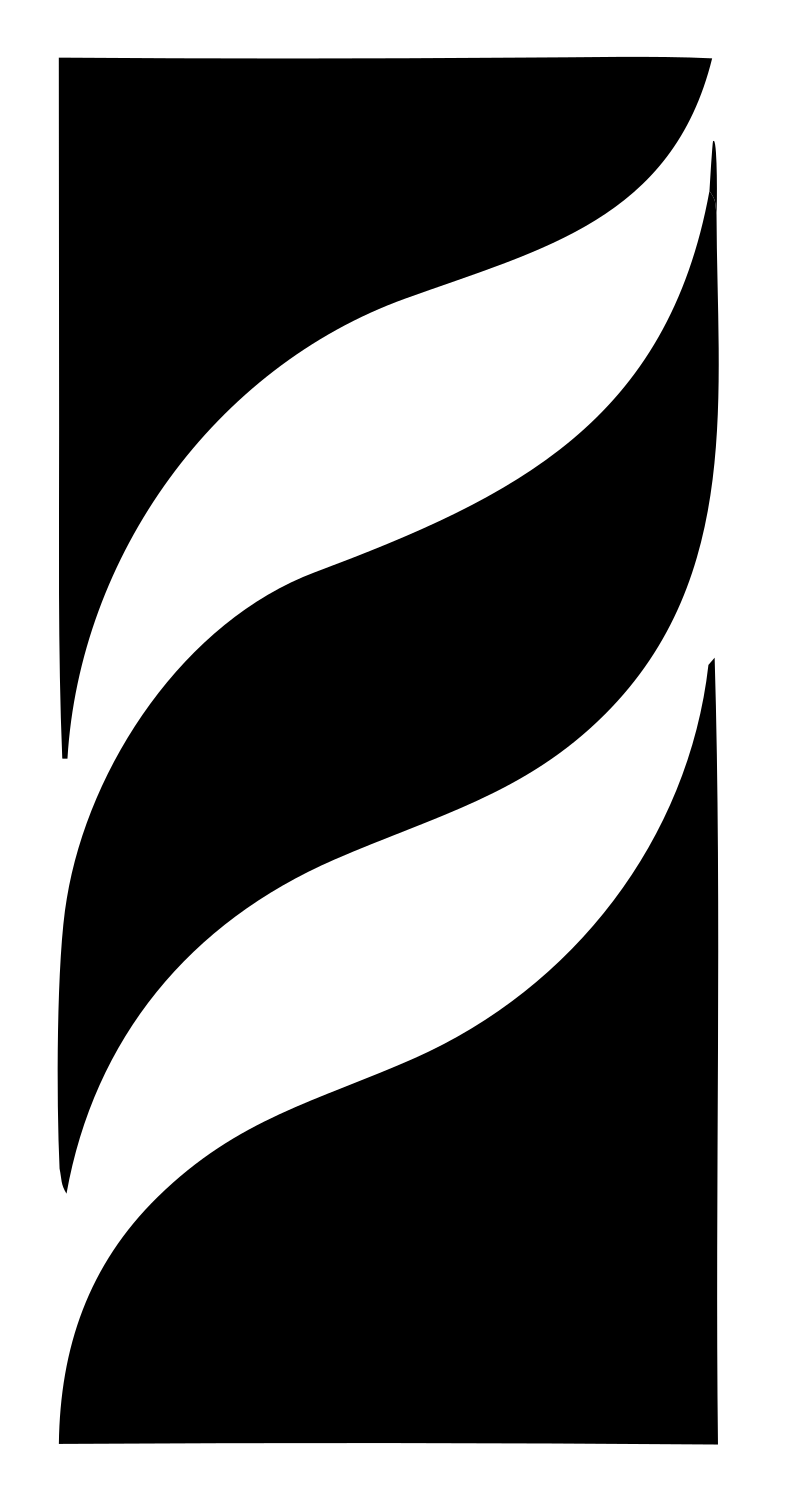 Negative Space Flame Ribbon Mark #ffffff/#000000
