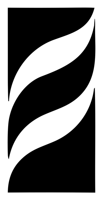 Negative Space Flame Ribbon Mark #ffffff/#000000