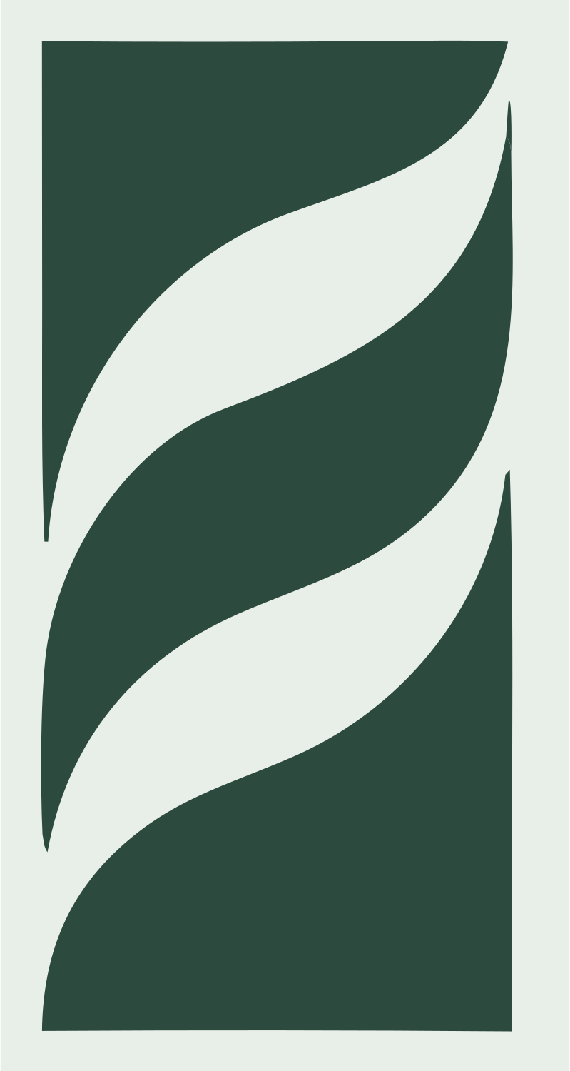 Negative Space Flame Ribbon Mark #e8efe9/#2d4a3e