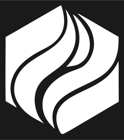Hexagon Flame Negative Space Mark #1a1a1a/#ffffff