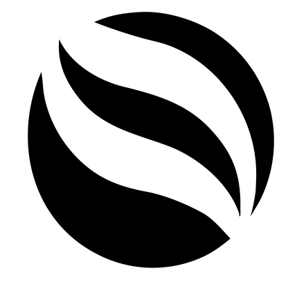 Negative Space Flame Circle Mark #ffffff/#000000