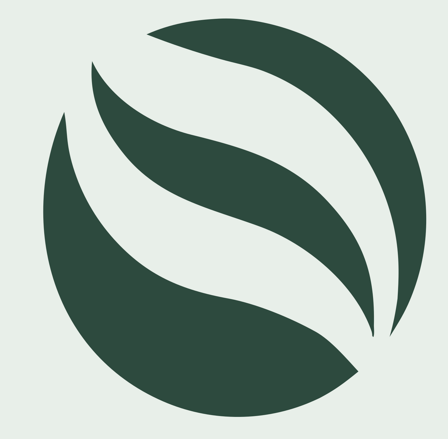 Negative Space Flame Circle Mark #e8efe9/#2d4a3e