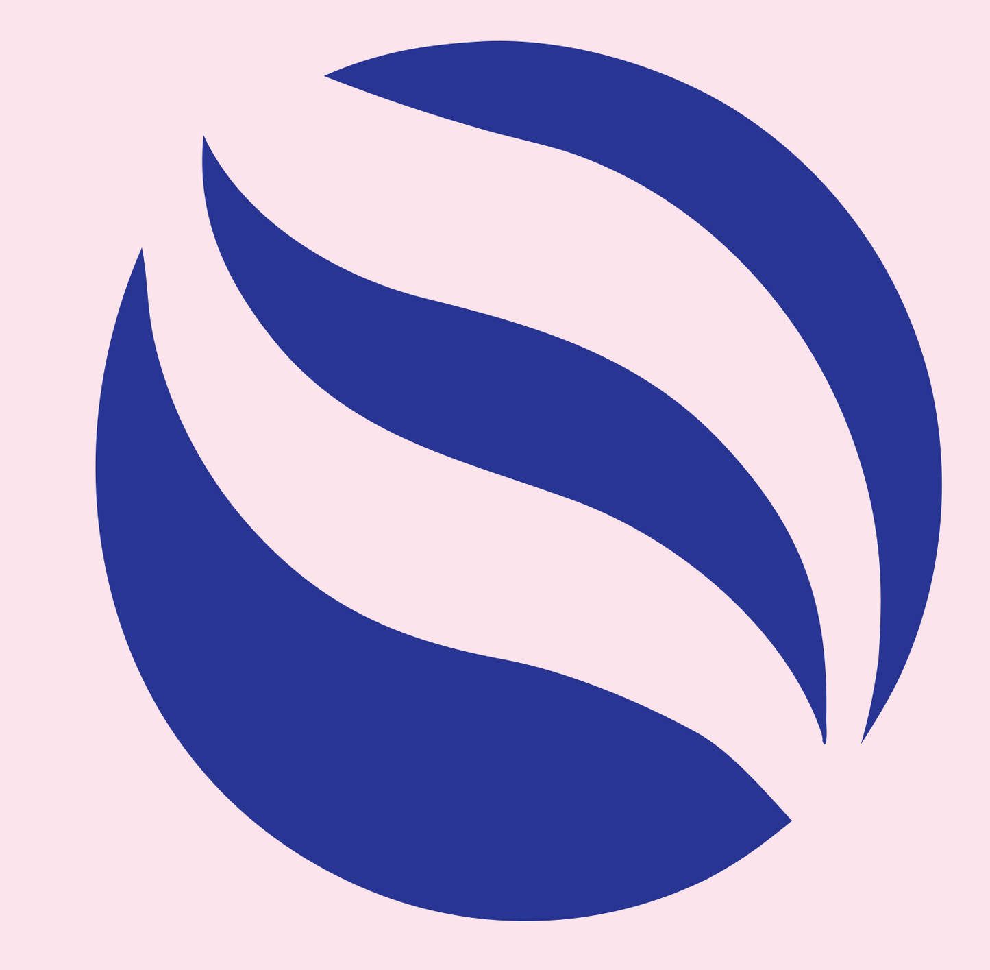 Negative Space Flame Circle Mark #fce4ec/#283593