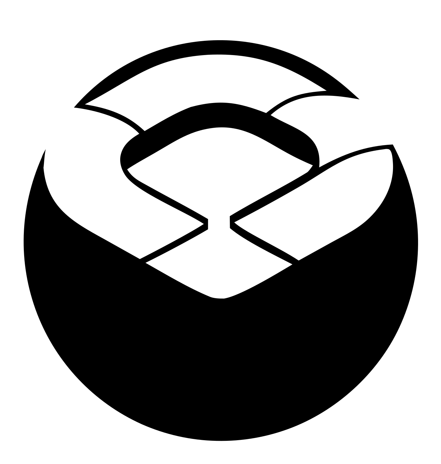 Negative Space Bowl Sushi Mark #ffffff/#000000