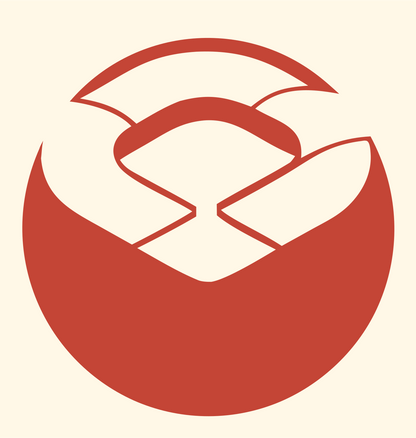 Negative Space Bowl Sushi Mark #fff8e7/#c44536