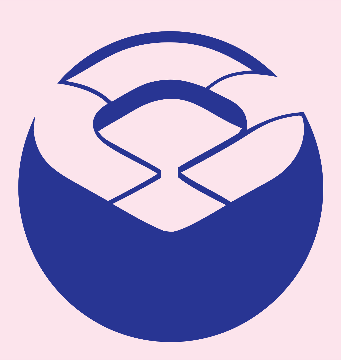 Negative Space Bowl Sushi Mark #fce4ec/#283593