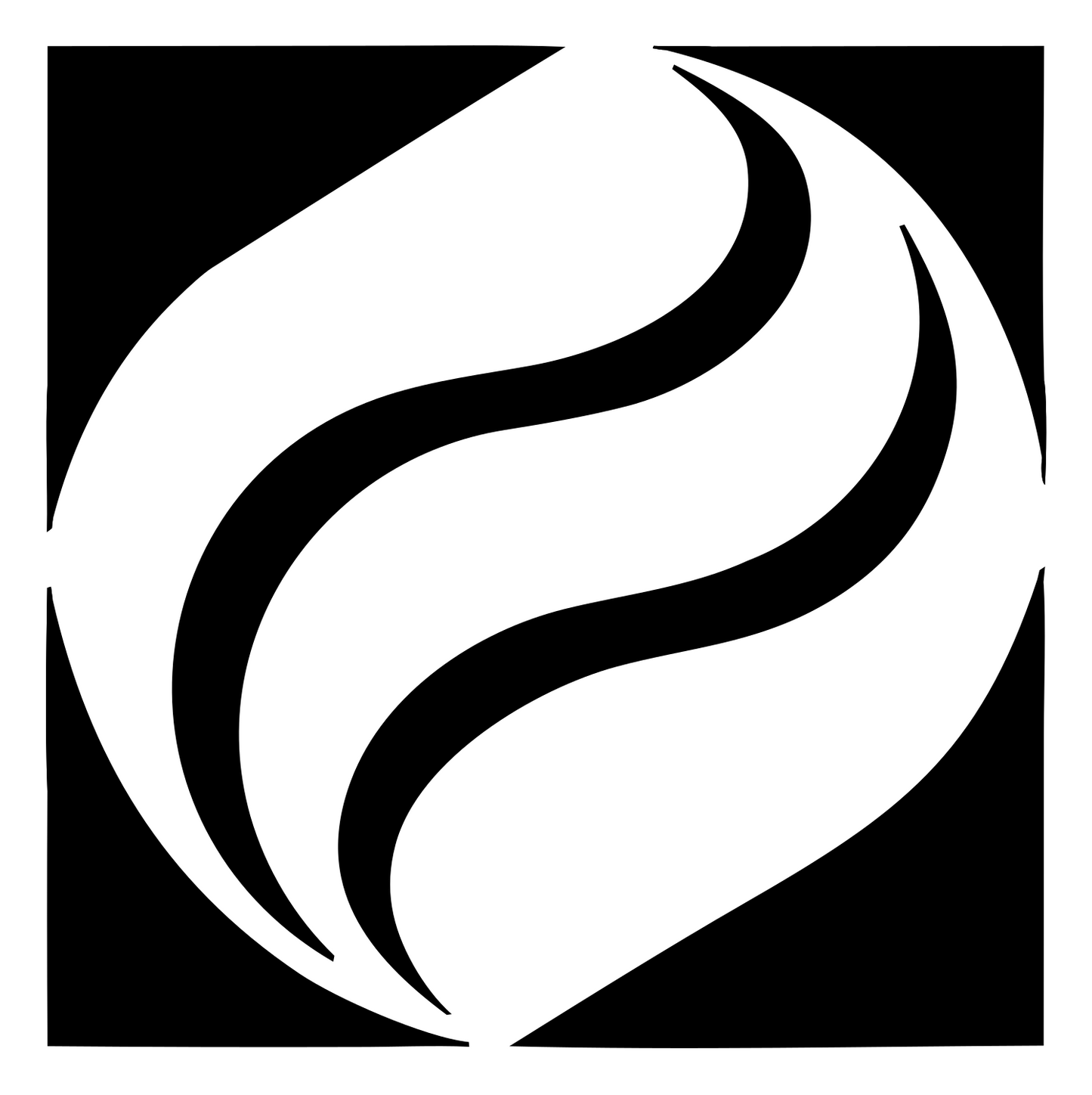 Negative Space Flame Circle Badge #ffffff/#000000